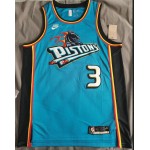 Maglia #3 Wallace Detroit Pistons 22-23 classic Blu Ricamato logos