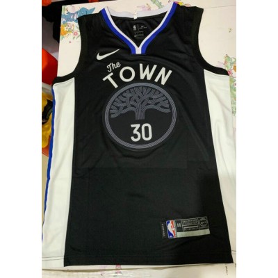 Maglia NBA 30 Curry 2019-20 Warriors Nero Stampato