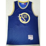 Maglia NBA 30 Curry Checkerboard Blu