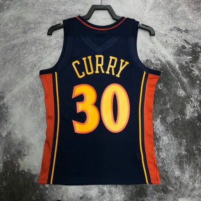 Maglia NBA 30 Curry Warriors 2009-10 Retro Blu Stampato