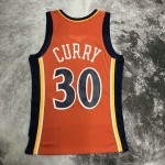 Maglia NBA 30 Curry Warriors 2009-10 Retro Arancione Stampato