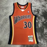 Maglia NBA 30 Curry Warriors 2009-10 Retro Arancione Stampato