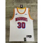 Maglia 30 Curry Warriors 2024-25 Retro Bianco Ricamo