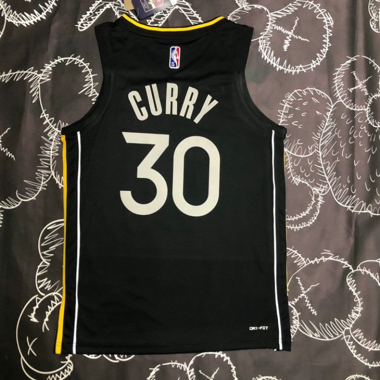 Maglia NBA 30 Curry Warriors 75th Anniversary MVP Edition Nero Stampato