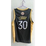 Maglia NBA 30 Curry Warriors Champions Nero or Ricamato