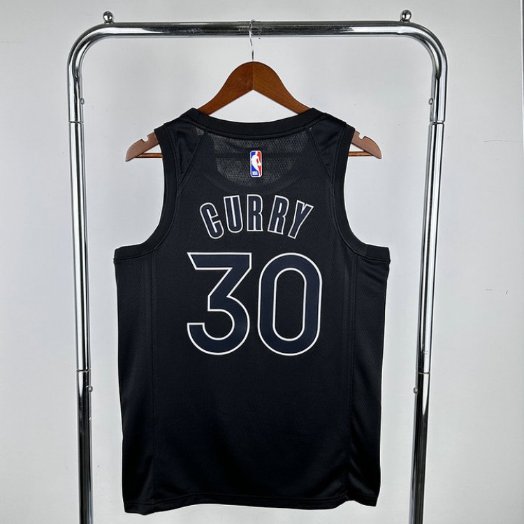 Maglia NBA 30 Curry Warriors MVP Nero Stampato