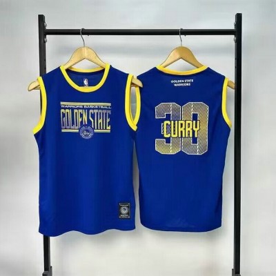 Maglia NBA 30 Curry Warriors Blu Ricamato