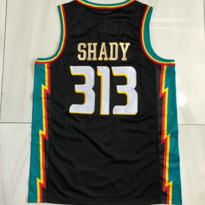 Maglia #313 Shady Pistons Slim Shad Mitchell & Ness Autentico Nero