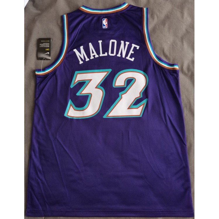 Maglia NBA 32 Malone Jazz Retro Viola personnalis