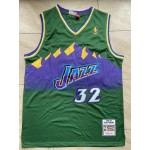 Maglia NBA 32 Malone Utah Jazz Retro Verde Ricamato