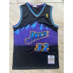 Maglia NBA 32 Malone Utah Jazz Retro Nero Ricamato