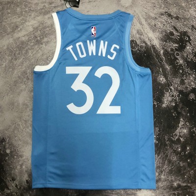 Maglia NBA 32 Towns Timberwolves 2020 city Blu Stampato