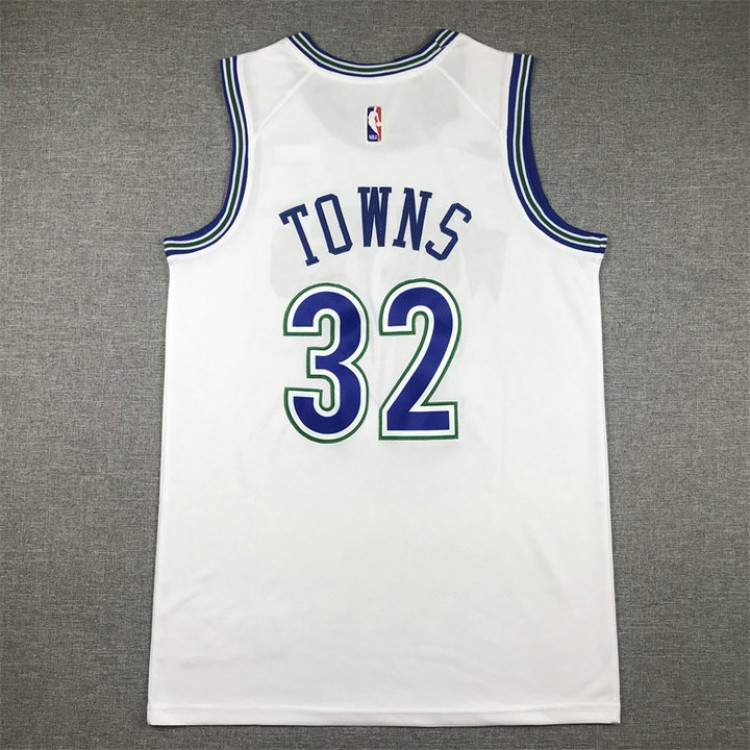 Maglia NBA 32 Towns Timberwolves 2023-24 Classic Bianco Ricamato