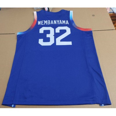 Maglia 32 Webanyama France Olympics Limited Road Blu Uomo