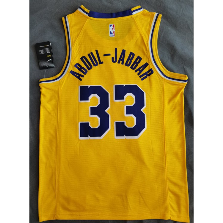 Maglia NBA 33 Abdul-Jabbar Lakers Giallo