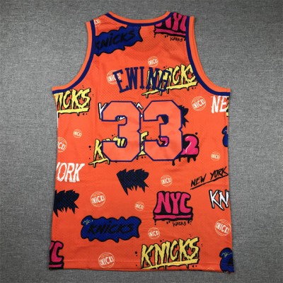 Maglia #33 Ewing Knicks Graffiti Arancione