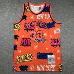 Maglia #33 Ewing Knicks Graffiti Arancione