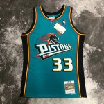 Maglia #33 Grant Hill Pistons Vintage Blu Stampato