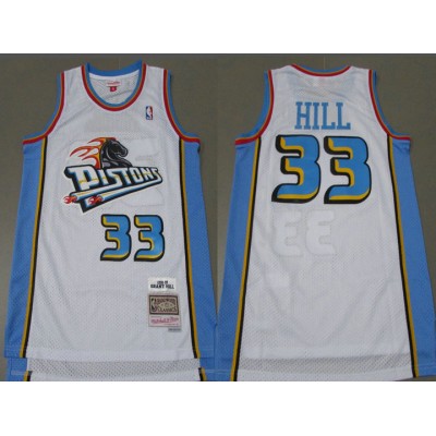 Maglia #33 Hill Detroit Pistons Vintage Bianco