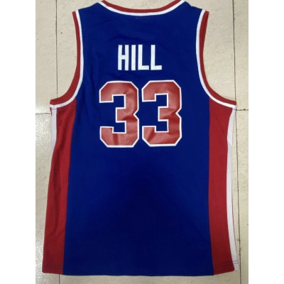 Maglia #33 Hill Pistons Mitchell & Ness Blu