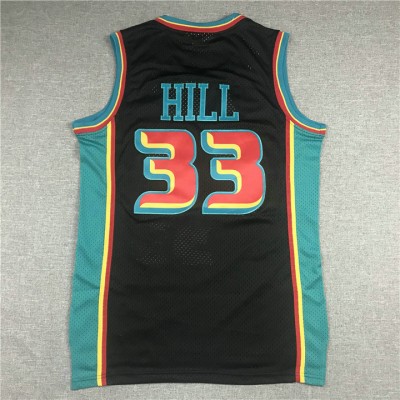 Maglia #33 Hill Pistons Mitchell & Ness Nero