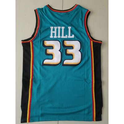 Maglia #33 Hill Pistons Mitchell & Ness Verde