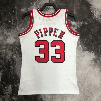 Maglia NBA 33 Pippen 1997-98 Bulls Retro Bianco