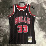 Maglia NBA 33 Pippen Bulls 1995-96 Retro Nero con Striscia