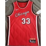 Maglia NBA 33 Pippen Chicago Bulls 21-22 city Rosso