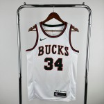 Maglia #34 Antetokounmpo Bucks 18-19 retro Bianco