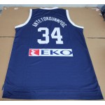 Maglia #34 Antetokounmpog 2019 Greece Fiba Blu Personalizzato Stampato