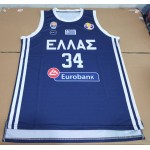 Maglia #34 Antetokounmpog 2019 Greece Fiba Blu Personalizzato Stampato