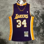 Maglia NBA 34 O'neal Lakers 1999-00 Retro Viola Stampato