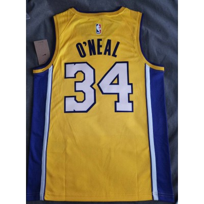 Maglia NBA 34 O'neal Lakers Giallo Stampato