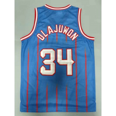 Maglia NBA 34 Olajuwon Rockets 1996-97 Retro Blu