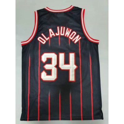 Maglia NBA 34 Olajuwon Rockets 1996-97 Retro Nero