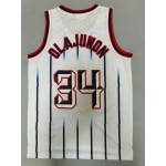 Maglia NBA 34 Olajuwon Rockets 1996-97 Retro Bianco