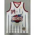 Maglia NBA 34 Olajuwon Rockets 1996-97 Retro Bianco