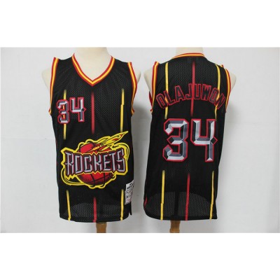 Maglia NBA 34 Olajuwon Rockets Limited Nero