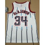 Maglia NBA 34 Olajuwon Rockets retro Bianco Stampato