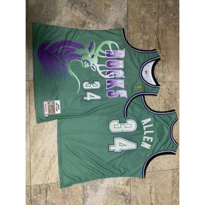 Maglia #34 Ray Allen 1996-97 Bucks Autentico Verde