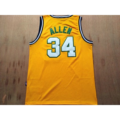 Maglia NBA 34 Ray Allen Seattle Supersonics Giallo