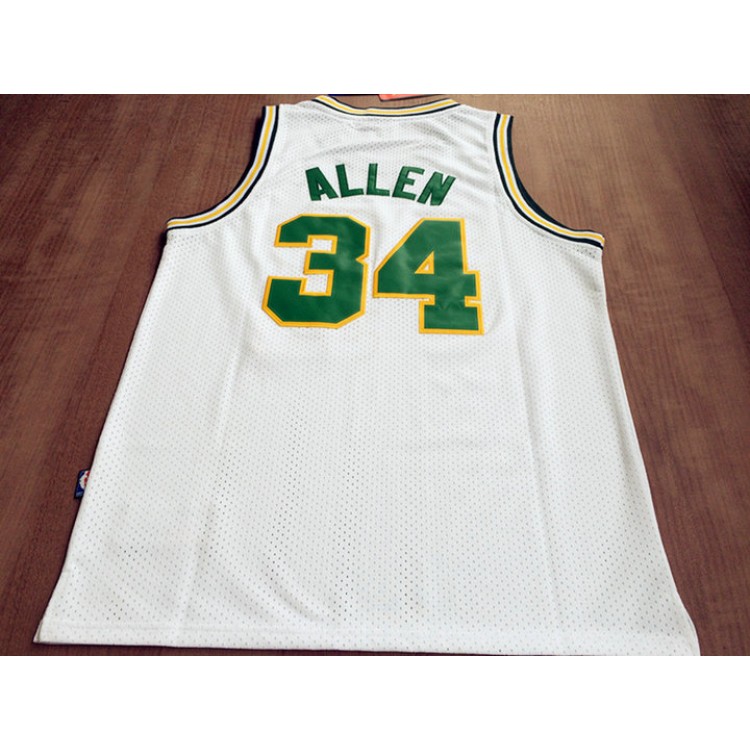 Maglia NBA 34 Ray Allen Seattle Supersonics Bianco