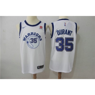 Maglia 35 Durant 2017-18 Season Warriors Bianco