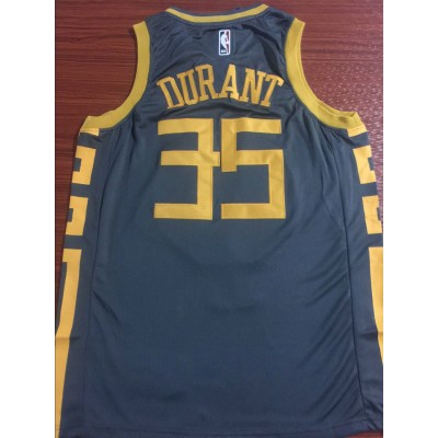 Maglia 35 Durant 2019 Warriors City Ricamato