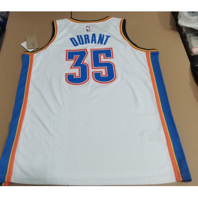 Maglia NBA 35 Durant OKC Thunder Bianco Stampato