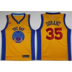 Maglia 35 Kevin Durant Giallo The Bay Golden State Warriors City Edition