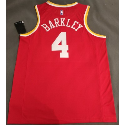 Maglia NBA 4 Barkley Rockets retro Rosso cutom Stampato