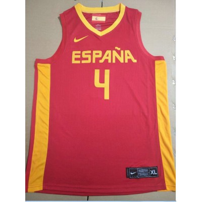 Maglia 4 Gasol Spain FIBA Basketball world cup Rosso