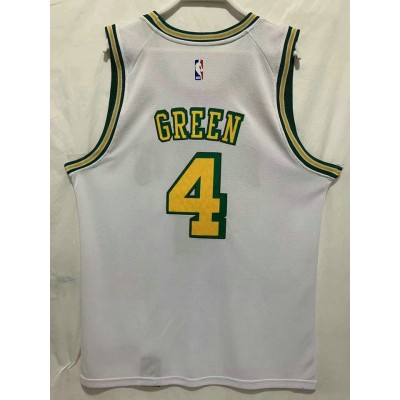 Maglia NBA 4 Green Houston Rockets 22-23 Bianco Ricamato